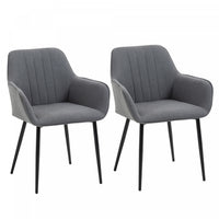 HOMCOM Dining Chairs Set of 2, Upholstered Accent Chairs with Metal Legs