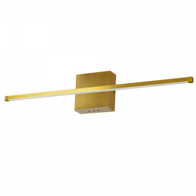 Dainolite Array LED Wall Sconce Horizontal 30w Aged Brass White Acrylic Diffuser Lamp|Applique murale horizontale Array de Dainolite en acrylique blanc qui diffuse la lumière, avec fini laiton vieilli et ampoule à DEL de 30 W