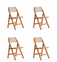 Pullman Industry Chic Wood Folding Chair in Natural - Set of 4 Dining Chair