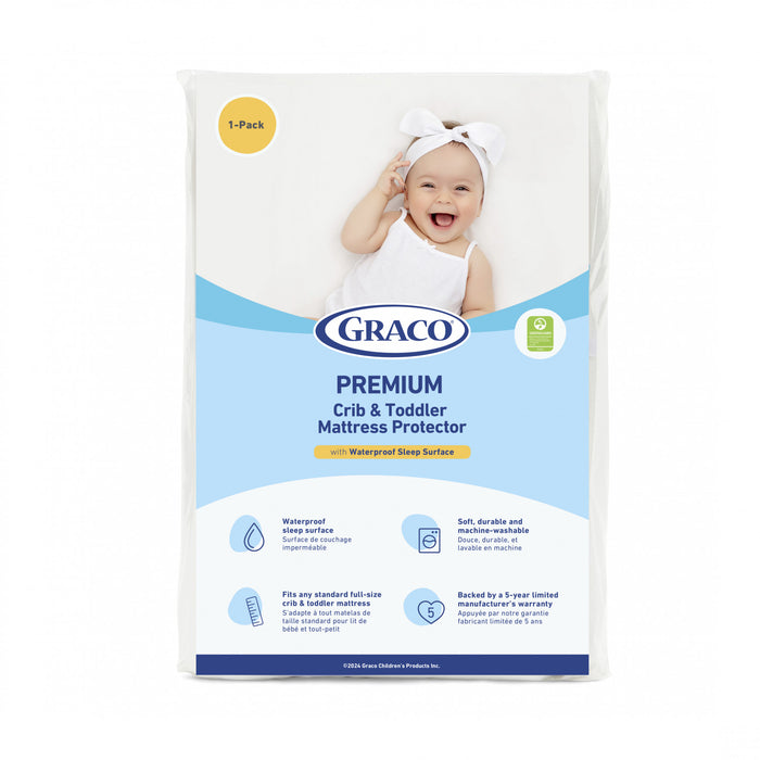 Graco Premium Waterproof Crib and Toddler Mattress Protector - 1 pack
