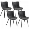 HOMCOM Dining Chairs Set of 4 with Backrest and Steel Legs, Black