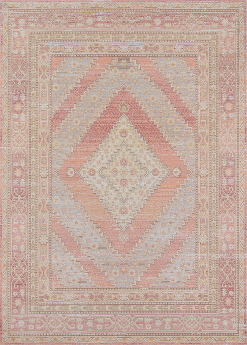 Poppy Traditional 5'3\" x 7'3\" Area Rug in Pink Indoor Area Rug