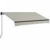 Outsunny 8' X 6.5' Patio Retractable Awning Sunshade Shelter, Light Grey|Outsunny 8' X 6,5' Auvent Retractable, Abri Pare-soleil, Gris Clair