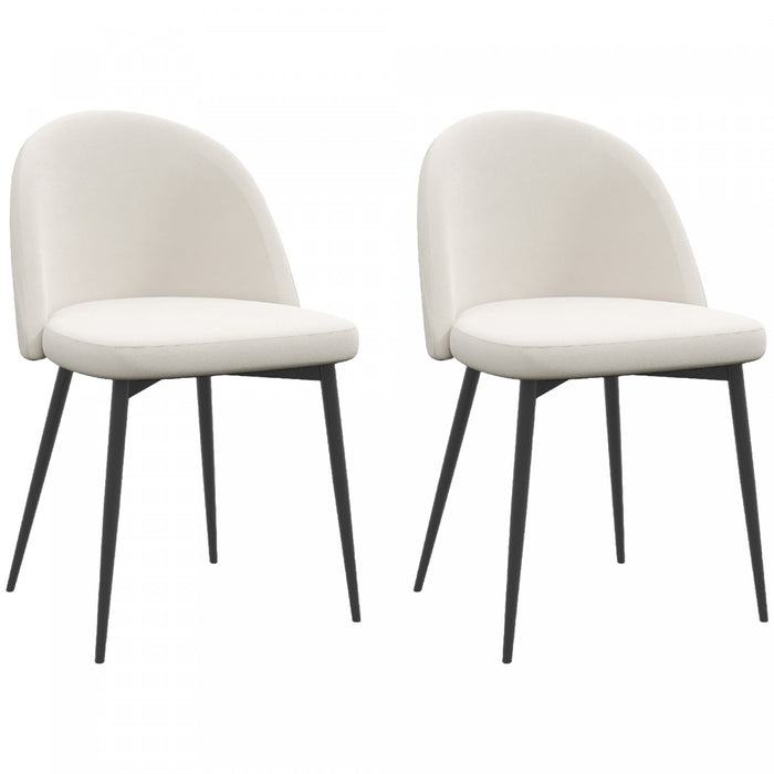 HOMCOM Dining Chairs Set of 2, Mid-Back Velvet-touch Upholstery Side Chair