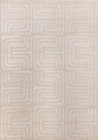 Leonardo Cream Beige Oriental Trellis Pattern Rug, 6'7