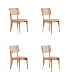 Giverny Industry Chic Wood Dining Chair in Natural - Set of 4