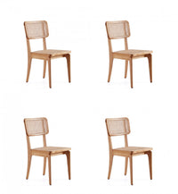 Giverny Industry Chic Wood Dining Chair in Natural - Set of 4