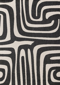 Jackson Black White Abstract Lines Outdoor Rug, 5'3
