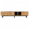 Lumina 69 Inch TV Cabinet with Adjustable LED Lighting and Storage, Wood/Black