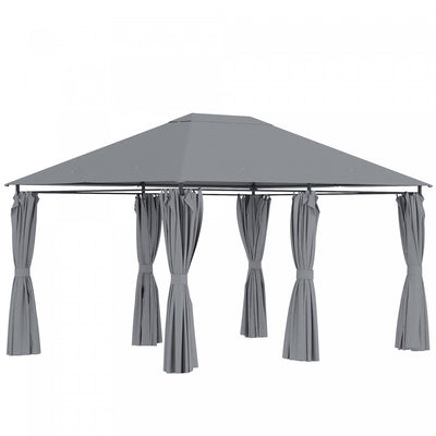 Outsunny 10' X 13' Outdoor Patio Gazebo Garden Pavilion Backyard Canopy Party Tent Shelter Summer Su|Outsunny Tonnelle De Terrasse Exterieure 10' X 13', Abri Avec 6 Parois Laterales Amovibles Et Cadre