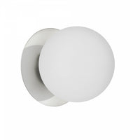 Dainolite Burlat 1 Light Wall Sconce Polished Chrome White Glass Lamp