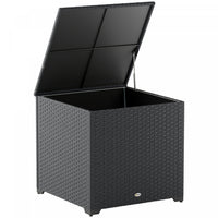 Outsunny 67 Gallon Rattan Deck Box, Wicker Outdoor Storage Box, Grey
