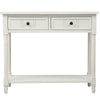 Jeremy Solid Wood Traditional Console Table With Drawers And Shelf - Ivory White | Table Console Traditionnelle Jeremy En Bois Massif Avec Tiroirs Et Etagere - Ivoire Blanc