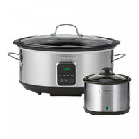 Kenmore Programmable 7 qt Slow Cooker & Dipper Black/Silver 