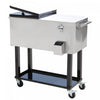 Outsunny 80 Quart Rolling Cooler Cart Ice Beer Beverage Cooling Bin, Silver