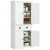 HOMCOM 72" Kitchen Pantry, Freestanding Storage Cabinet with Drawer, Cream