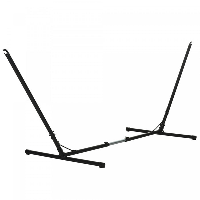 Outsunny 12ft Adjustable Hammock Stand Steel Frame Universal Fit Picnic Camp Day Bed Swing Metal Stand Up To 264lbs Capacity Black