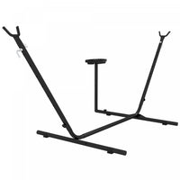 Outsunny 10' Hammock Stand with Side Tray, Hammock Chair Stand Only, Black