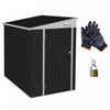 Outsunny 4' X 6' Steel Garden Storage Shed Lean To Shed Outdoor Metal Tool House With Lockable Door |Outsunny Remise De Rangement Exterieure En Metal 4' X 6' Avec Serrure