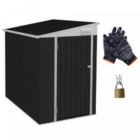 Outsunny 4' X 6' Steel Garden Storage Shed Lean To Shed Outdoor Metal Tool House With Lockable Door