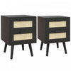 HOMCOM Boho Design Nightstand Set of 2 with 2 Drawers for Living Room