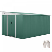 Outsunny 11' x 9' Steel Garden Storage Shed, Outdoor Metal Tool House
