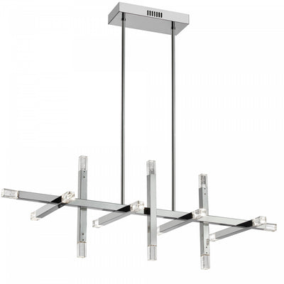Dainolite Francesca Horizontal Chandelier 48w Polished Chrome Acrylic Diffuser Lamp|Lustre horizontal Francesca de Dainolite en acrylique qui diffuse la lumière, avec fini chromé poli et ampoule de 48 W