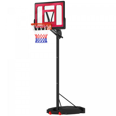 Qaba Basketball Hoop For Kids, Height Adjustable 6.6-8.5ft Basketball Net Indoor Outdoor, Portable B|Qaba Panier De Basket Pour Enfants, Filet De Basket-ball Reglable En Hauteur De 2 A 8,5 Pieds, Panie