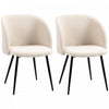 HOMCOM Dining Chairs Set of 2, Upholstered Kitchen Chairs with Backrest