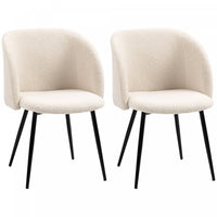 HOMCOM Dining Chairs Set of 2, Upholstered Kitchen Chairs with Backrest