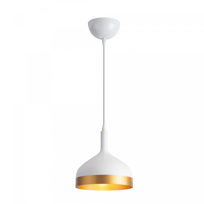 Dash Collection 8\" Pendant Ceiling Light - White & Gold