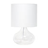 Ryley Glass Raindrop Table Lamp, Clear, 13.75"H | Ryley Lampe de table en verre motif gouttes de pluie, Transparent, 13,75 po H