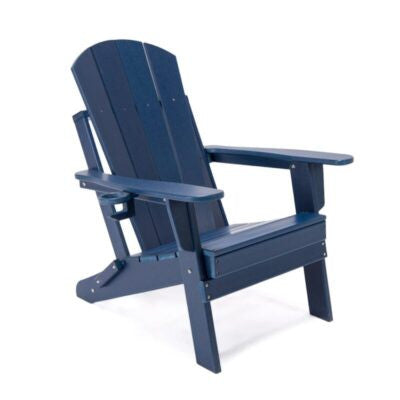 Lake Country Outdoors High-Density PolyethyleneAdirondack Chair - Blue Patio Seat