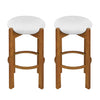 Olivia Rubberwood Indoor Round Seat Bar Stool Set of 2 with Durable Frame and Fabric | Olivia – Lot de 2 tabourets de bar d’interieur en bois d’hevea avec assise ronde, structure durable et revetement en tissu