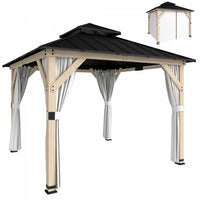 Outsunny 10' x 10' Outdoor Hardtop Gazebo with Double Galvanized Steel Roof