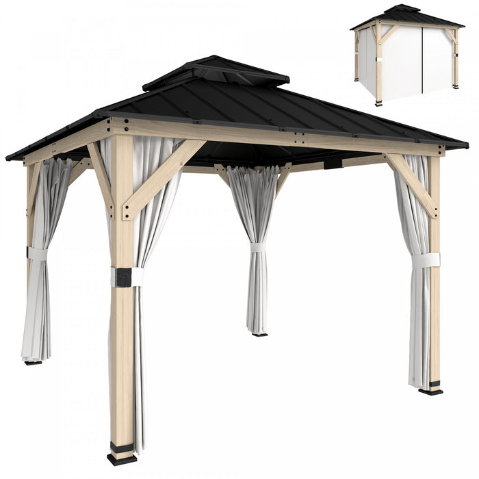 Outsunny 10' x 10' Outdoor Hardtop Gazebo with Double Galvanized Steel Roof