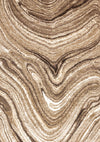 Forte Brown Cream Soothing Waves Area Rug - 5'3\" x 7'5\"