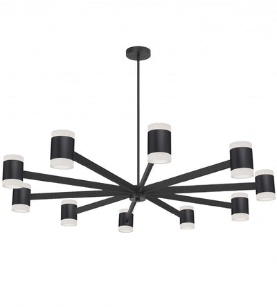 Dainolite Wilson Chandelier 140w Matte Black White Acrylic Diffuser Lamp|Lustre Wilson de Dainolite en acrylique blanc qui diffuse la lumière, avec fini noir mat et ampoule de 140 W