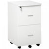 Vinsetto 2-drawer Mobile Office File Cabinet With Lock|Vinsetto Classeur De Bureau Mobile A 2 Tiroirs Avec Serrure