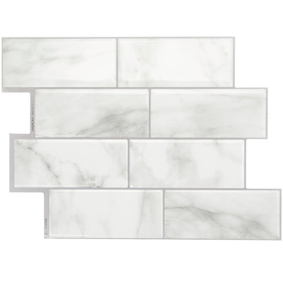 Smart Tiles Peel and Stick 4-Sheet 12 x 9 Backsplash - Metro Carrera|Dosseret Smart Tiles peler et coller 12 x 9, 4 feuilles - Metro Carrera