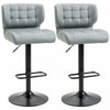 HOMCOM Adjustable Bar Stools Set of 2 with Footrest Back for Dining Room