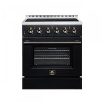 Forno Galiano 30 Inch Freestanding Electric range, 4 radiant burners, 4.32 cu.ft, Black - FFSEL6083-30BLK Electric Range 