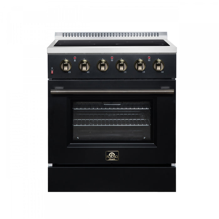 Forno Galiano 30 Inch Freestanding Electric range, 4 radiant burners, 4.32 cu.ft, Black - FFSEL6083-30BLK Electric Range