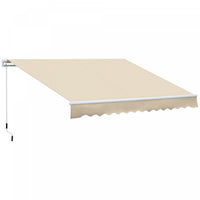 Outsunny 12' X 8' Retractable Awning Patio Awnings Sun Shade Shelter Cream