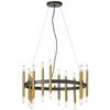 Dainolite Derry 24 Light Chandelier Matte Black/Aged Brass Lamp|Lustre Derry de Dainolite avec fini noir mat et laiton vieilli et 24 ampoules