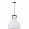 Dainolite Liberty 1 Light Pendant Matte Black Finish Matte White Metal Shade Lamp