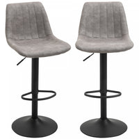 HOMCOM Adjustable Bar Stools Set of 2, Leathaire Swivel Barstools w/ Back