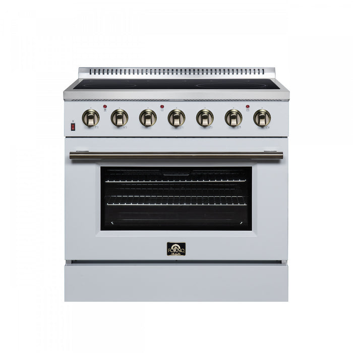 Forno Galiano 36 Inch Freestanding Electric range, 5 radiant burners, 5.36 cu.ft., White - FFSEL6083-36WHT Electric Range