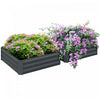 Outsunny 39" X 39" X 12" Set Of 2 Raised Garden Bed, Elevated Planter Box With Galvanized Steel Fram|Outsunny Jardiniere Surelevee Jardiniere Surelevee Pour Fleurs Lot De 2 Gris