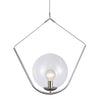 Dainolite Orion 1 Light Pendant Polished Chrome Finish Clear Glass Lamp